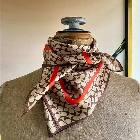 Bandana Scarf Rainbow Coach Scarf Coach Rainbow Signature Silk